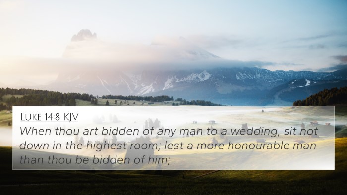 Luke 14:8 KJV 4K Wallpaper - When thou art bidden of any man to a wedding, sit - 4K Wallpaper Bible Verse