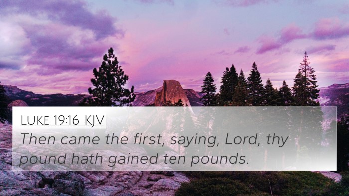 Luke 19:16 KJV 4K Wallpaper - Then came the first, saying, Lord, thy pound hath - 4K Wallpaper Bible Verse