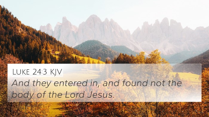 Luke 24:3 KJV Bible Verse Image