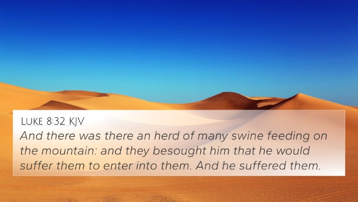 Luke 8:32 KJV 4K Wallpaper - And there was there an herd of many swine feeding - 4K Wallpaper Bible Verse