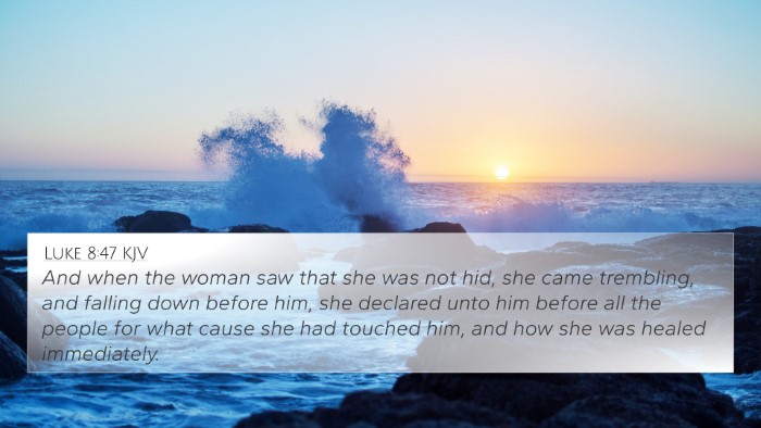 Luke 8:47 KJV 4K Wallpaper - And when the woman saw that she was not hid, she - 4K Wallpaper Bible Verse