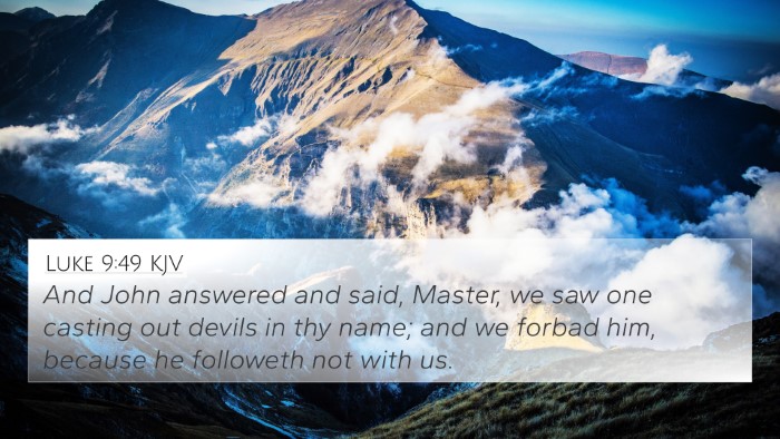 Luke 9:49 KJV Bible Verse Image