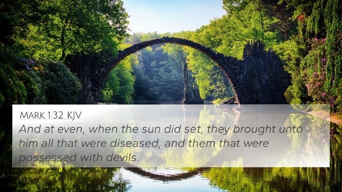 Mark 1:32 KJV Bible Verse Image