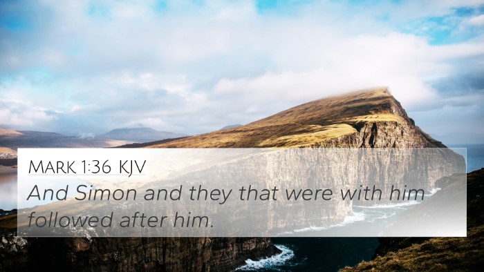 Mark 1:36 KJV 4K Wallpaper - And Simon and they that were with him followed - 4K Wallpaper Bible Verse