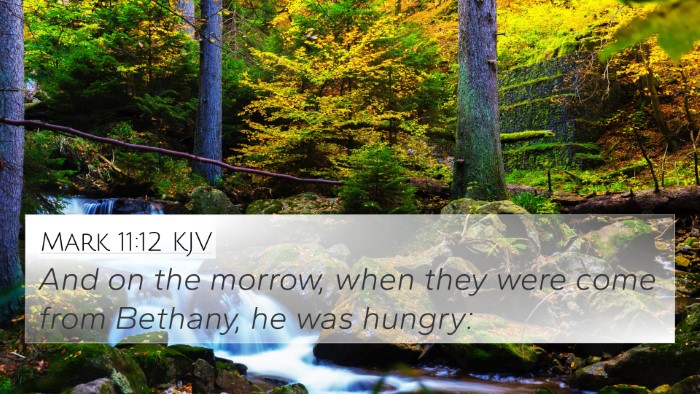 Mark 11:12 KJV Bible Verse Image