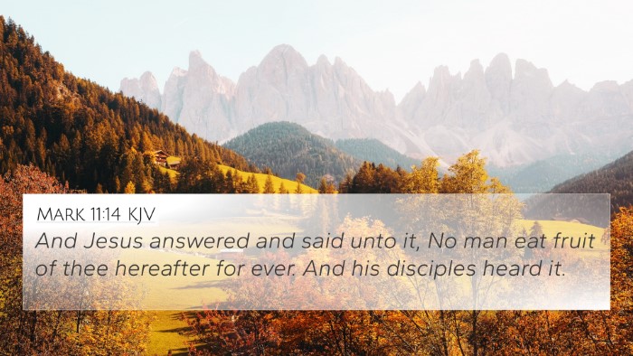 Mark 11:14 KJV Bible Verse Image