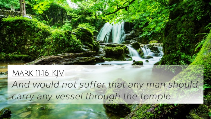 Mark 11:16 KJV 4K Wallpaper - And would not suffer that any man should carry - 4K Wallpaper Bible Verse