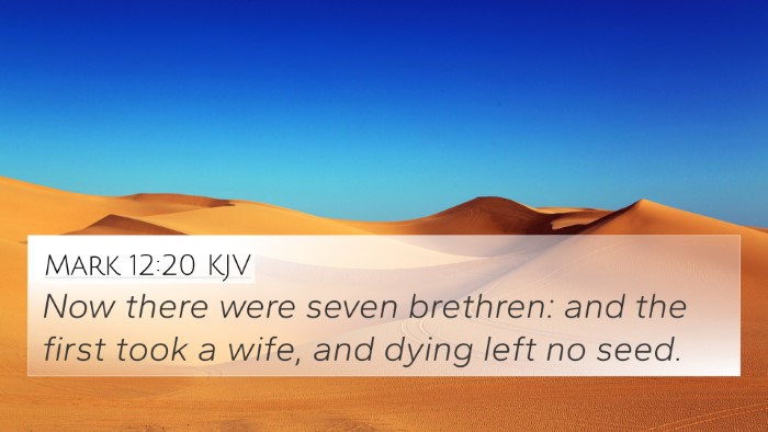 Mark 12:20 KJV Bible Verse Image