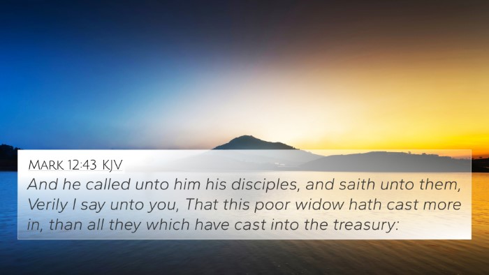 Mark 12:43 KJV Bible Verse Image