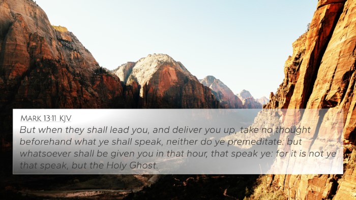 Mark 13:11 KJV 4K Wallpaper - But when they shall lead you, and deliver you up, - 4K Wallpaper Bible Verse