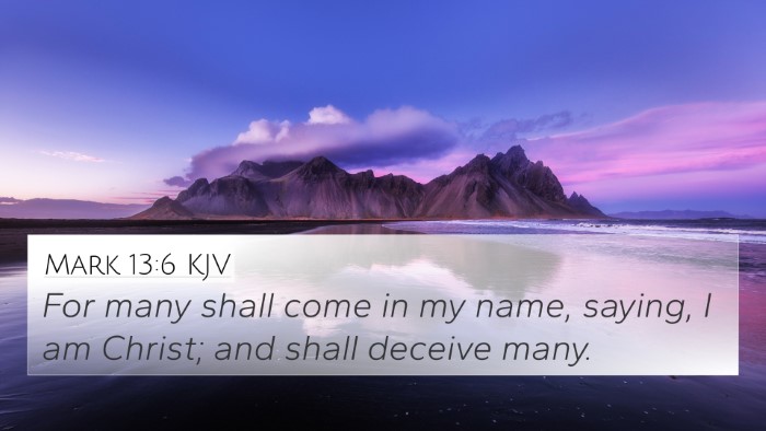 Mark 13:6 KJV 4K Wallpaper - For many shall come in my name, saying, I am - 4K Wallpaper Bible Verse