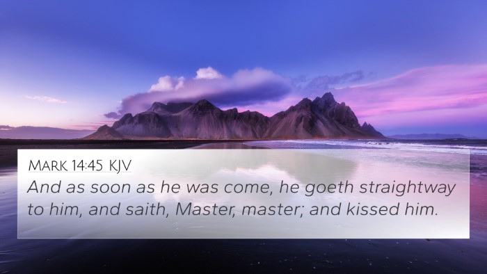 Mark 14:45 KJV Bible Verse Image