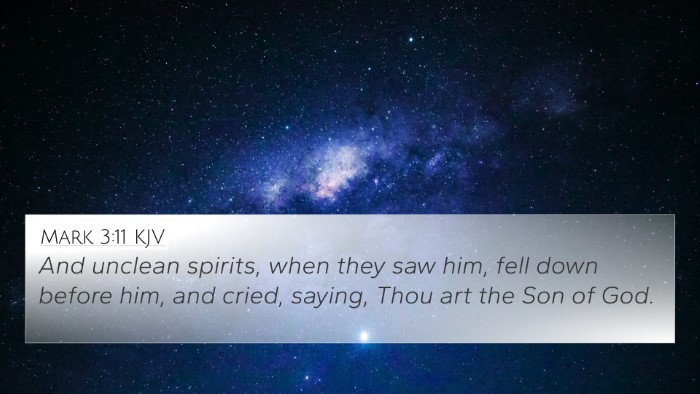 Mark 3:11 KJV Bible Verse Image