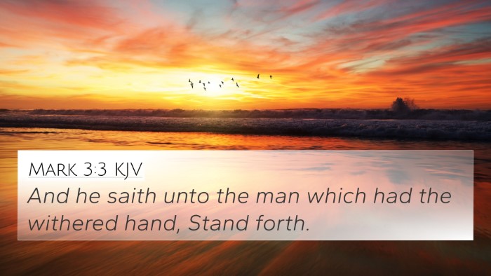 Mark 3:3 KJV 4K Wallpaper - And he saith unto the man which had the withered - 4K Wallpaper Bible Verse