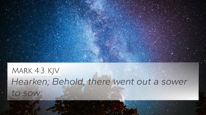 Mark 4:3 KJV 4K Wallpaper - Hearken; Behold, there went out a sower to - 4K Wallpaper Bible Verse