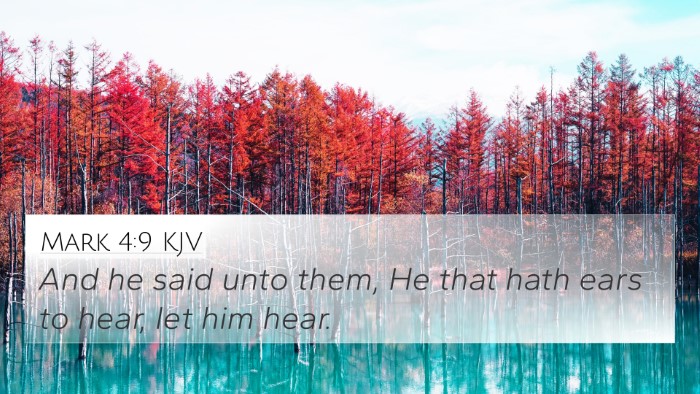 Mark 4:9 KJV Bible Verse Image