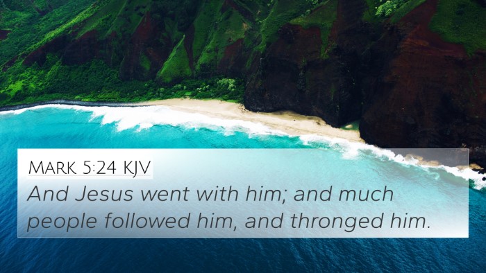 Mark 5:24 KJV Bible Verse Image