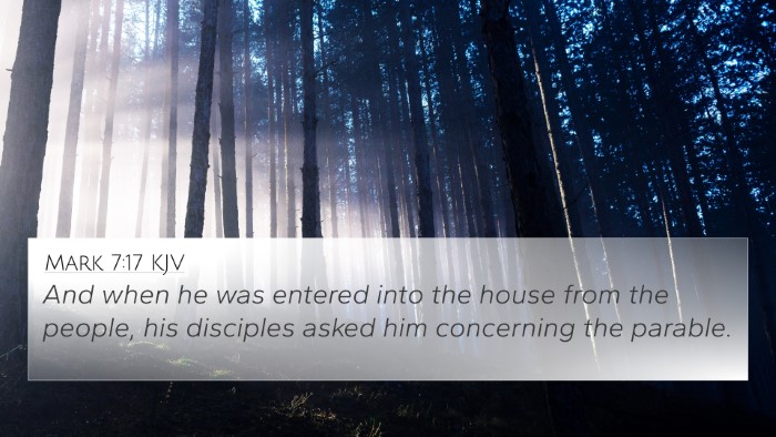 Mark 7:17 KJV Bible Verse Image