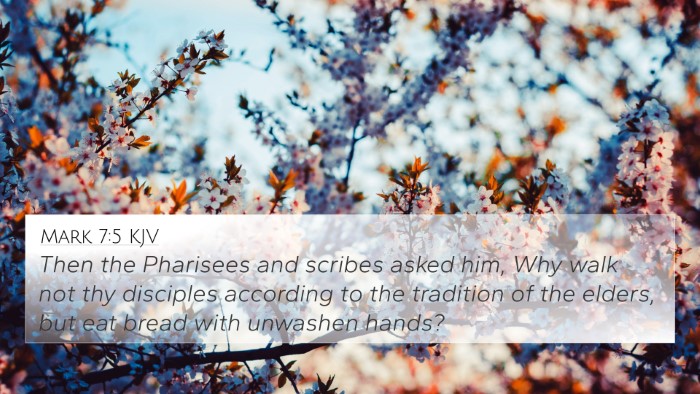 Mark 7:5 KJV Bible Verse Image