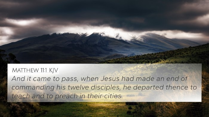 Matthew 11:1 KJV Bible Verse Image