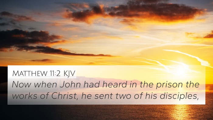 Matthew 11:2 KJV 4K Wallpaper - Now when John had heard in the prison the works - 4K Wallpaper Bible Verse