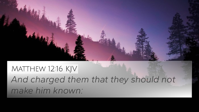 Matthew 12:16 KJV Bible Verse Image