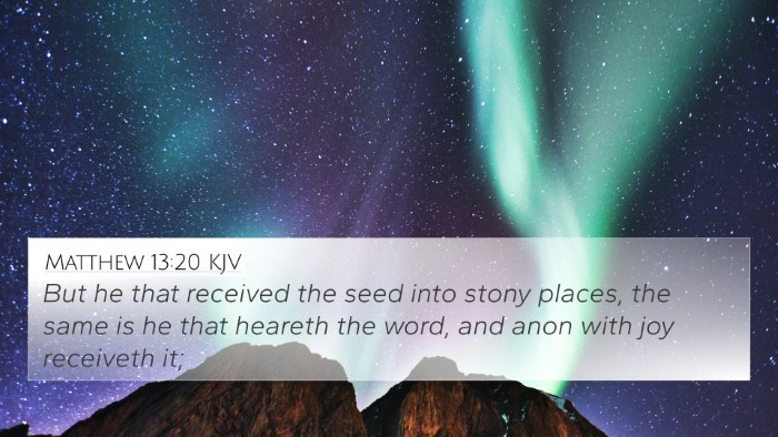 Matthew 13:20 KJV Bible Verse Image