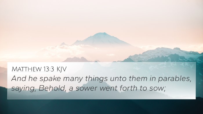 Matthew 13:3 KJV 4K Wallpaper - And he spake many things unto them in parables, - 4K Wallpaper Bible Verse