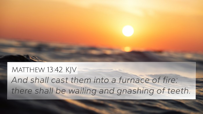 Matthew 13:42 KJV Bible Verse Image