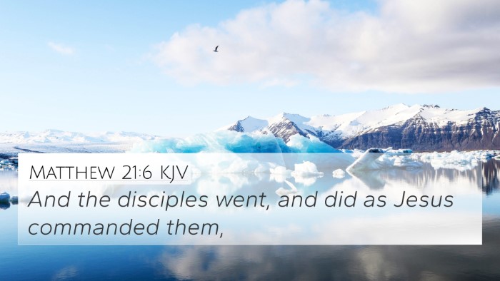 Matthew 21:6 KJV Bible Verse Image