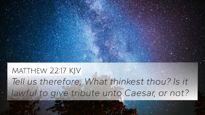 Matthew 22:17 KJV Bible Verse Image