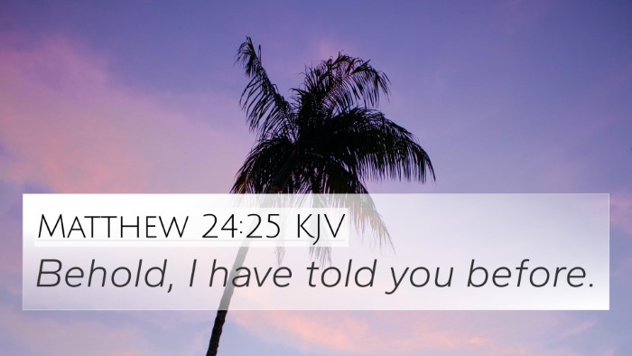 Matthew 24:25 KJV 4K Wallpaper - Behold, I have told you - 4K Wallpaper Bible Verse