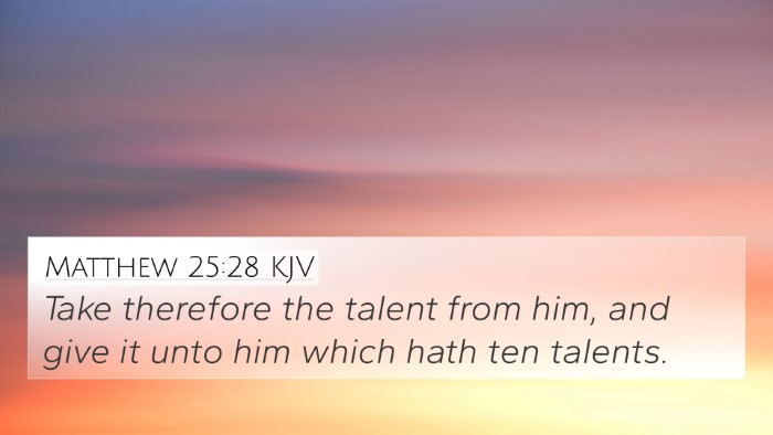 Matthew 25:28 KJV Bible Verse Image