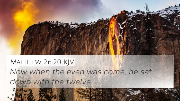 Matthew 26:20 KJV 4K Wallpaper - Now when the even was come, he sat down with the - 4K Wallpaper Bible Verse