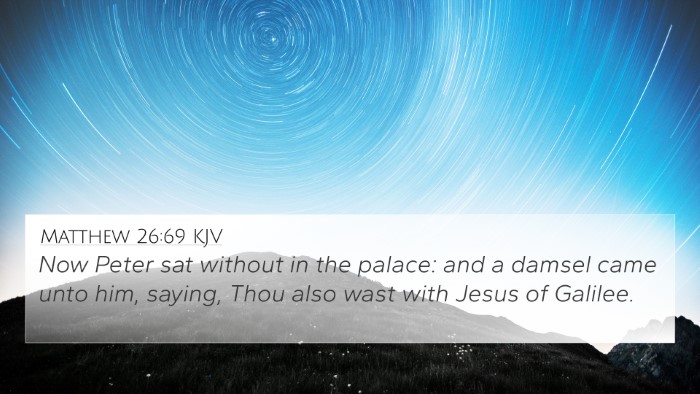 Matthew 26:69 KJV 4K Wallpaper - Now Peter sat without in the palace: and a damsel - 4K Wallpaper Bible Verse