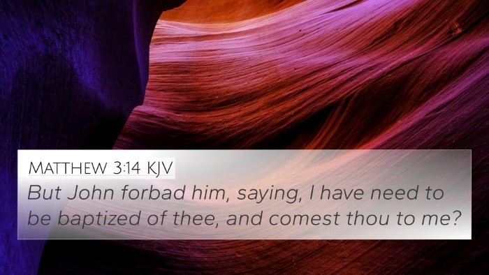 Matthew 3:14 KJV 4K Wallpaper - But John forbad him, saying, I have need to be - 4K Wallpaper Bible Verse