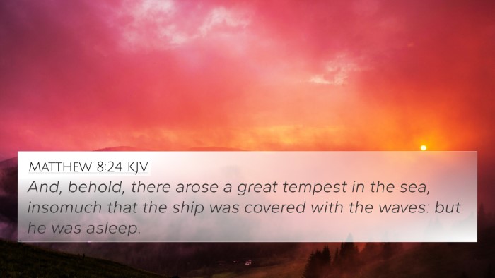 Matthew 8:24 KJV Bible Verse Image
