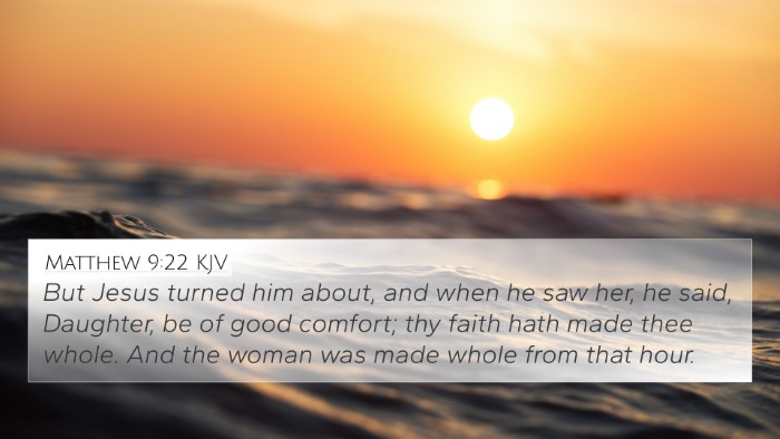 Matthew 9:22 KJV Bible Verse Image