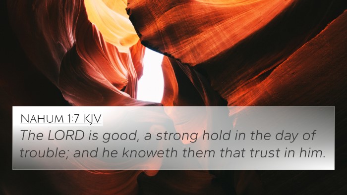 Nahum 1:7 KJV 4K Wallpaper - The LORD is good, a strong hold in the day of trouble - 4K Bible Verse Wallpaper