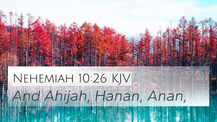 Nehemiah 10:26 KJV 4K Wallpaper - And Ahijah, Hanan, - 4K Wallpaper Bible Verse