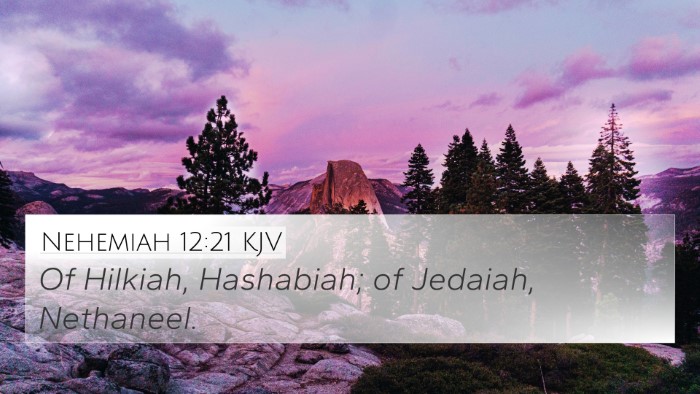 Nehemiah 12:21 KJV 4K Wallpaper - Of Hilkiah, Hashabiah; of Jedaiah, - 4K Wallpaper Bible Verse
