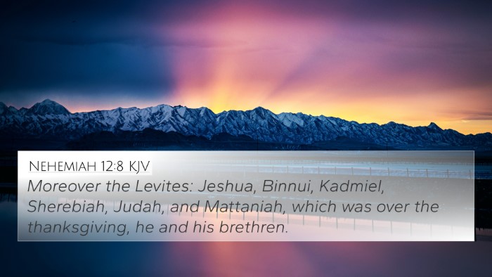 Nehemiah 12:8 KJV Bible Verse Image