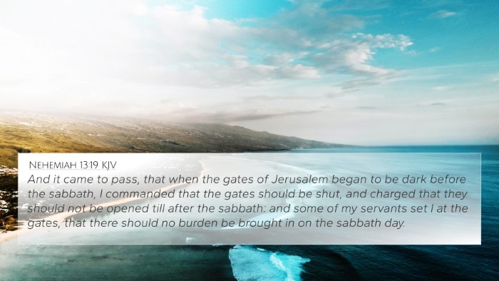 Nehemiah 13:19 KJV Bible Verse Image