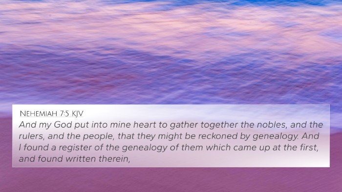 Nehemiah 7:5 KJV Bible Verse Image