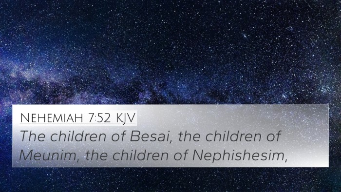 Nehemiah 7:52 KJV 4K Wallpaper - The children of Besai, the children of Meunim, - 4K Wallpaper Bible Verse