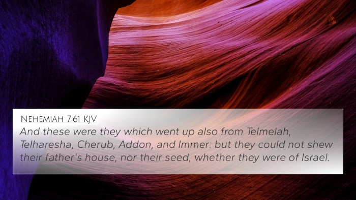 Nehemiah 7:61 KJV Bible Verse Image