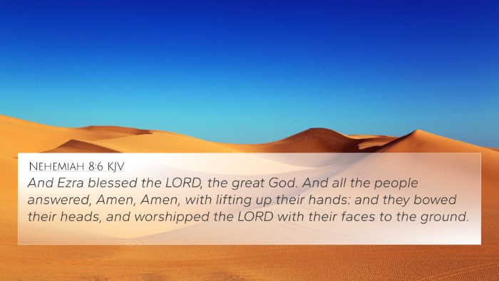 Nehemiah 8:6 KJV Bible Verse Image