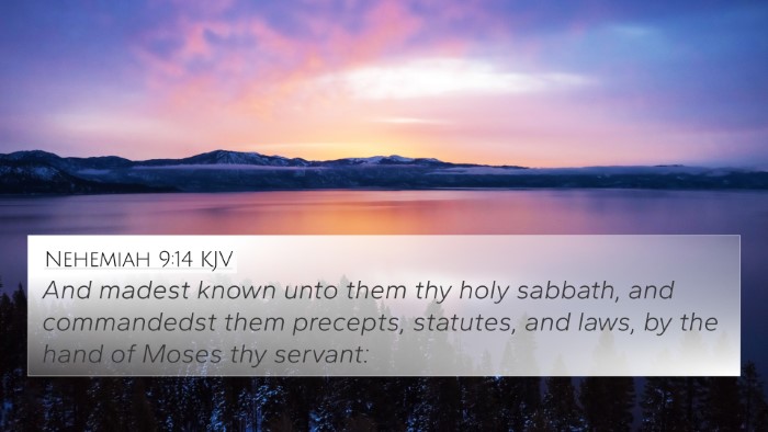 Nehemiah 9:14 KJV Bible Verse Image