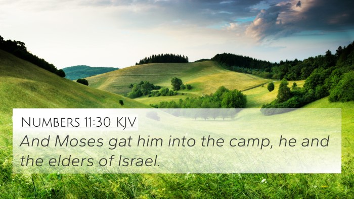 Numbers 11:30 KJV 4K Wallpaper - And Moses gat him into the camp, he and the - 4K Wallpaper Bible Verse