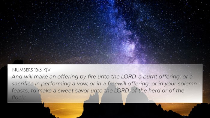 Numbers 15:3 KJV 4K Wallpaper - And will make an offering by fire unto the LORD, - 4K Wallpaper Bible Verse